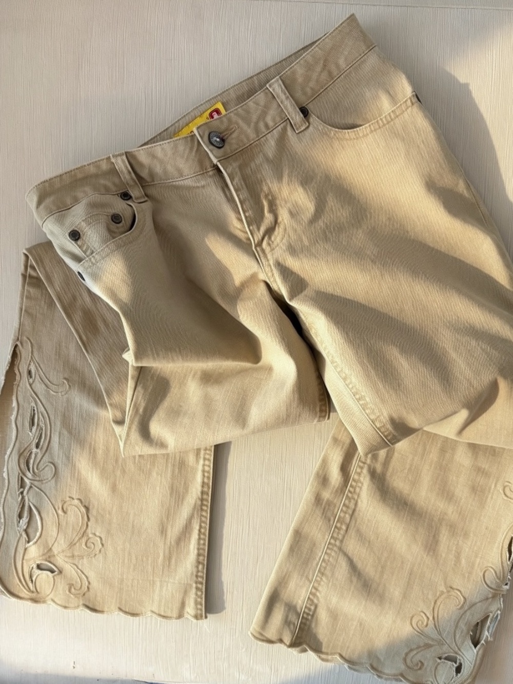 Vintage Gasoline Y2K Embroidered Low Rise Flare Jeans 5